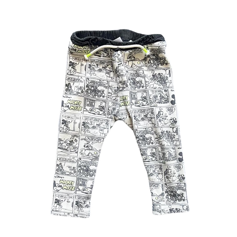 Zara ribbed Mickey Mouse comic strip leggings 12-18 months.